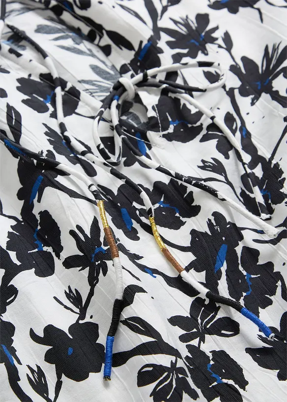 Blusa in crinkle operato, bonprix