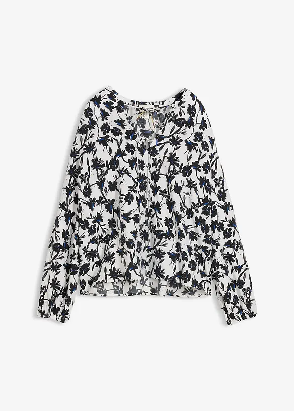 Blusa in crinkle operato, bonprix