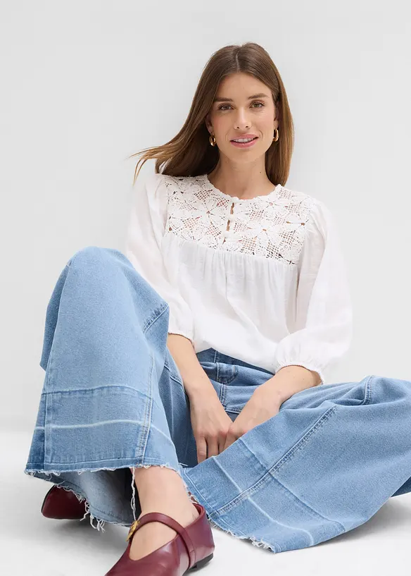 Blusa in misto viscosa fluido, bonprix