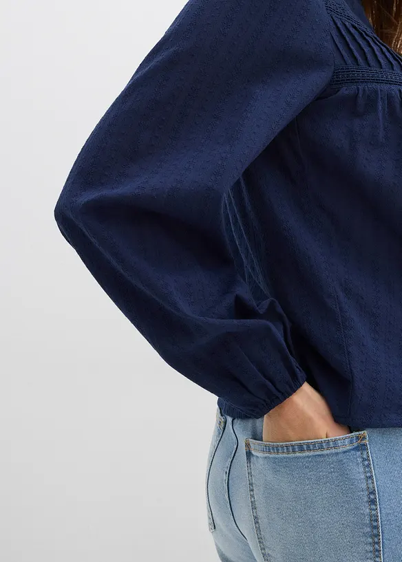 Blusa in cotone ricamato, bonprix