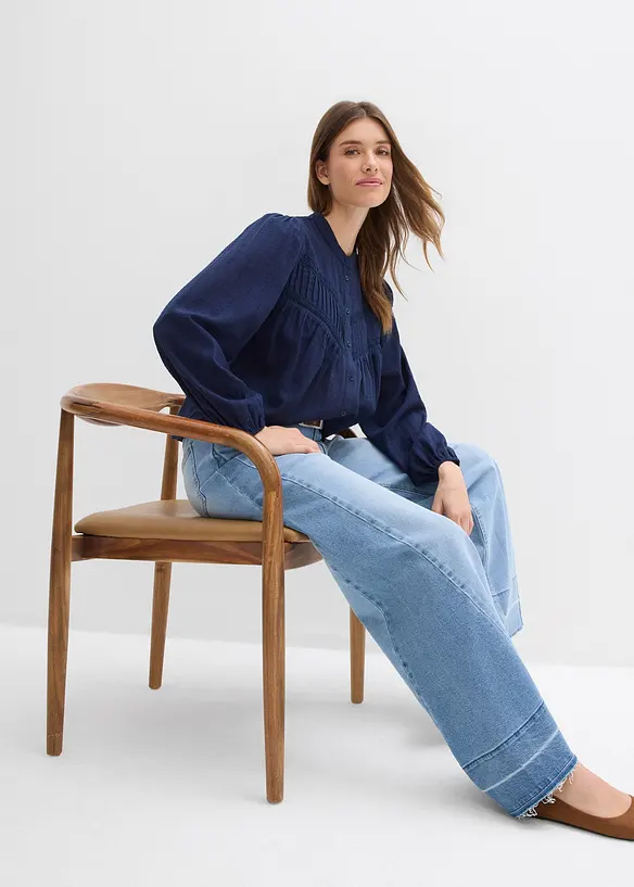 Blusa in cotone ricamato, bonprix