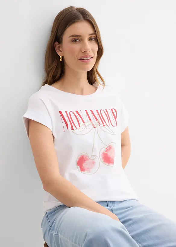 T-shirt in puro cotone, bonprix