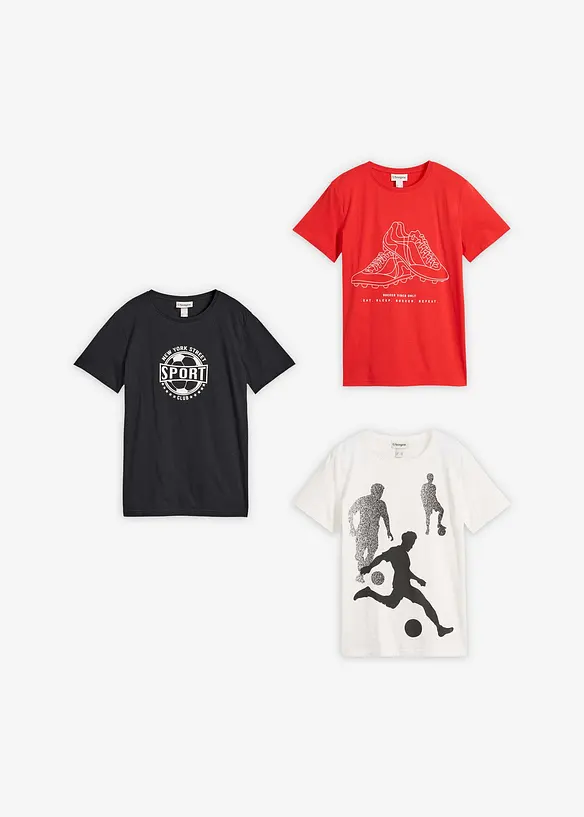 T-shirt in puro cotone biologico (pacco da 3), bonprix