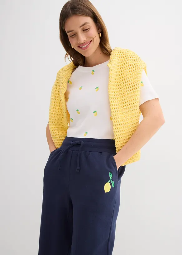 Pantaloni in felpa di puro cotone, bonprix