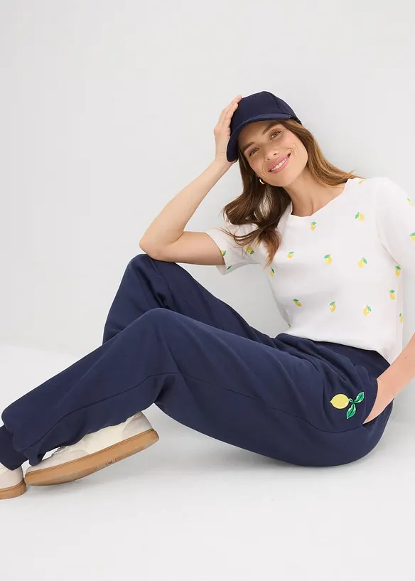 Pantaloni in felpa di puro cotone, bonprix