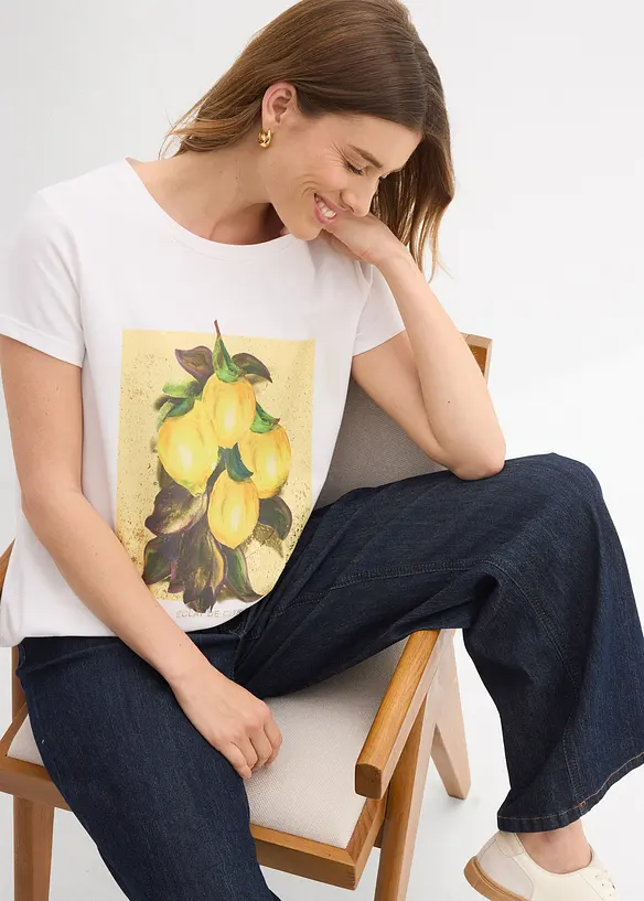 T-shirt in misto cotone elasticizzato, bonprix