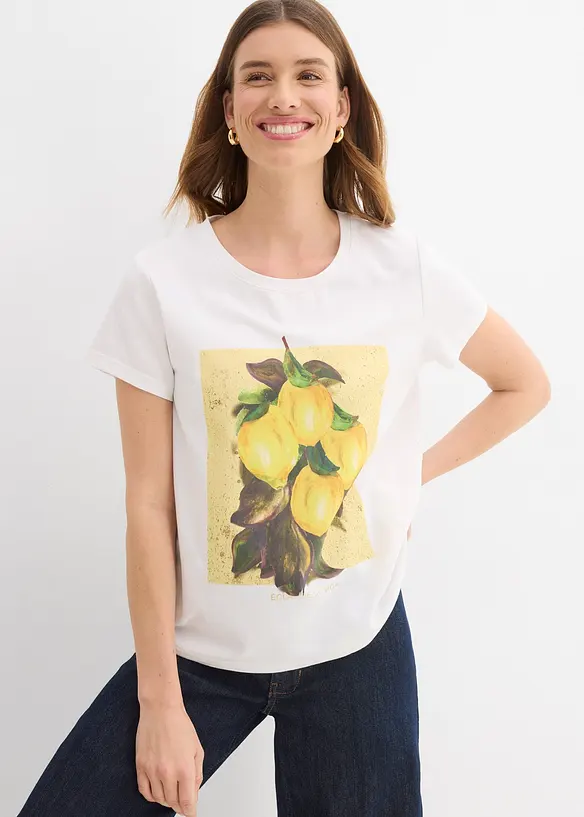 T-shirt in misto cotone elasticizzato, bonprix