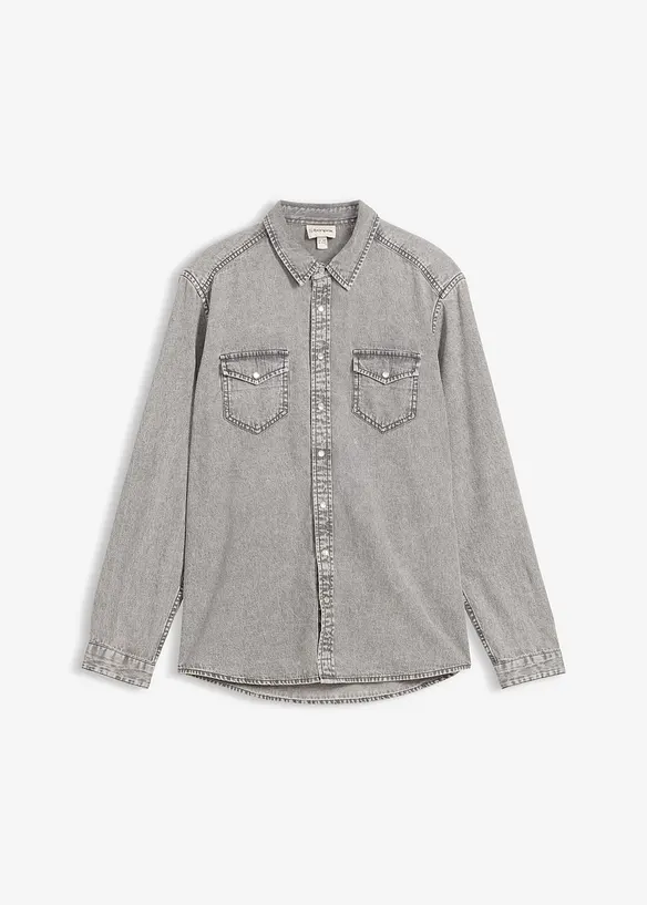 Camicia a maniche lunghe in jeans di puro cotone biologico, bonprix