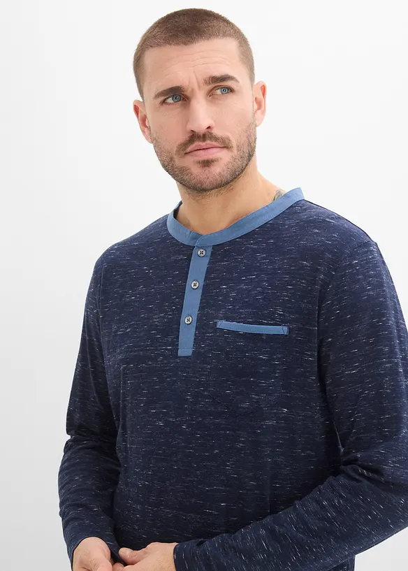 Maglia serafino a maniche lunghe in filato fiammato, bonprix