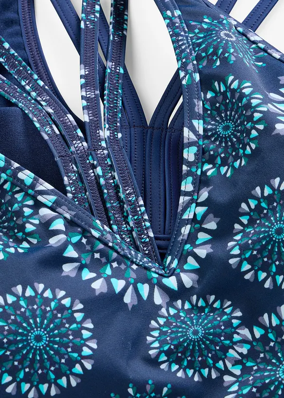 Reggiseno bikini a bustier con spalline convergenti sul retro (pacco da 2), bonprix