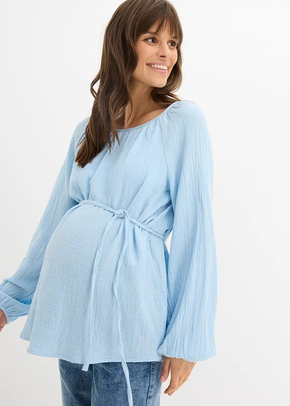 Blusa pr&eacute;maman in mussola di puro cotone, bonprix