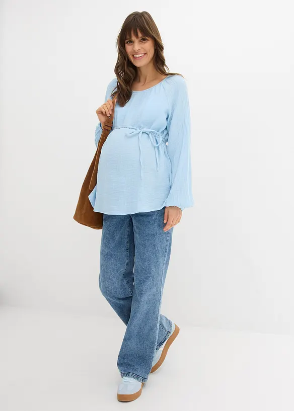 Blusa pr&eacute;maman in mussola di puro cotone, bonprix