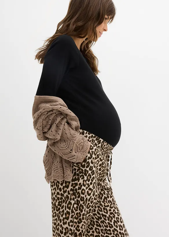 Pantaloni pr&eacute;maman 2 in 1 per la gravidanza e oltre in mussola di puro cotone, bonprix