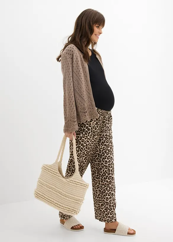 Pantaloni pr&eacute;maman 2 in 1 per la gravidanza e oltre in mussola di puro cotone, bonprix