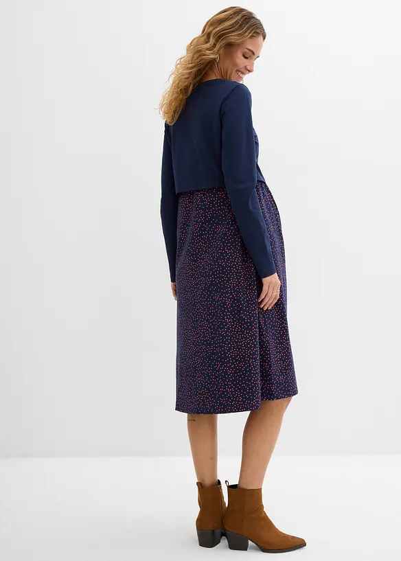 Abito pr&eacute;maman / da allattamento + maglia in cotone (set 2 pezzi), bonprix