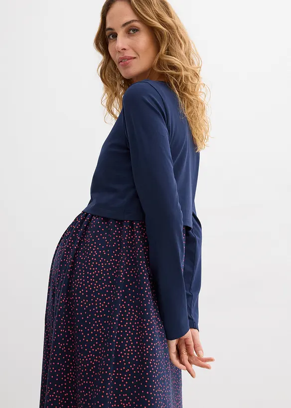 Abito pr&eacute;maman / da allattamento + maglia in cotone (set 2 pezzi), bonprix