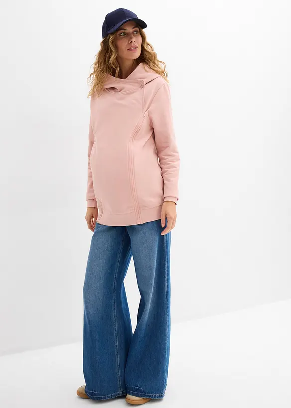 Felpa con zip pr&eacute;maman 3 in 1 per la gravidanza e dopo con funzione babywearing, bonprix