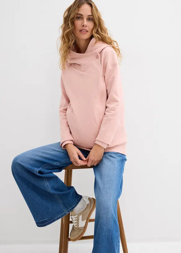 Felpa con zip pr&eacute;maman 3 in 1 per la gravidanza e dopo con funzione babywearing, bonprix