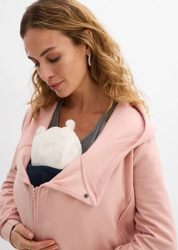 Felpa con zip pr&eacute;maman 3 in 1 per la gravidanza e dopo con funzione babywearing, bonprix