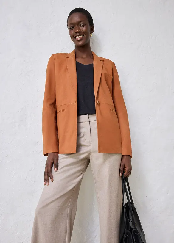 Blazer in pelle scamosciata, bonprix