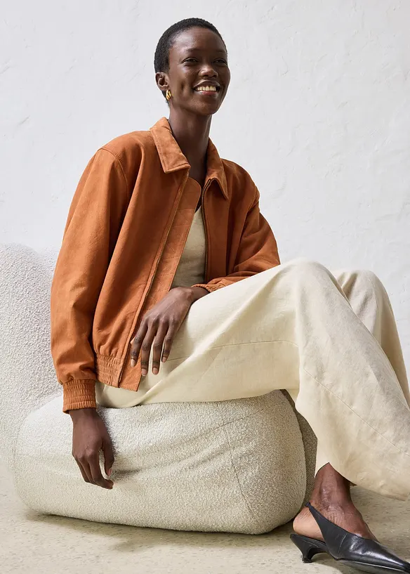 Bomber in pelle scamosciata, bonprix