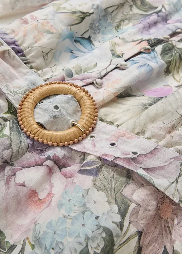 Abito midi in rami&egrave; con cintura, bonprix