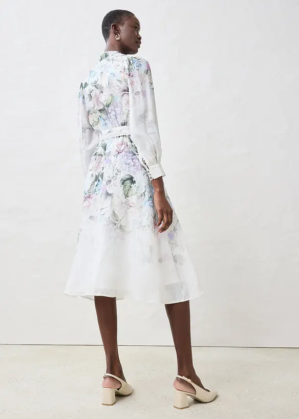 Abito midi in rami&egrave; con cintura, bonprix