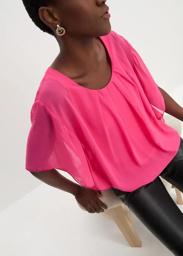 Blusa in chiffon con canotta, bonprix