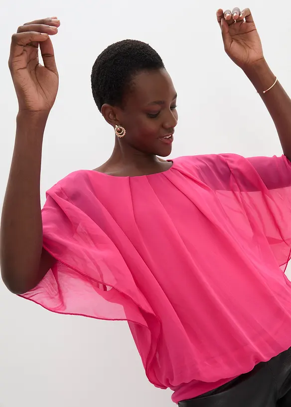 Blusa in chiffon con canotta, bonprix