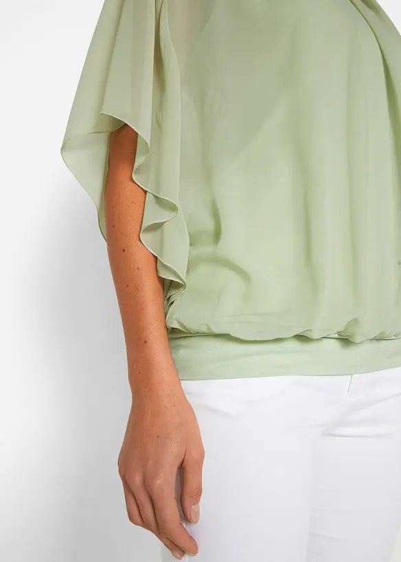 Blusa in chiffon con canotta, bonprix