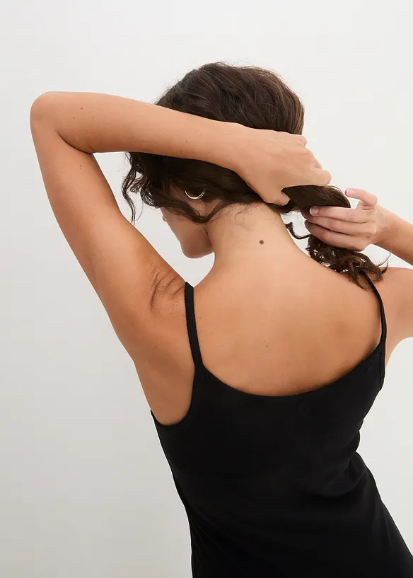 Top con spalline sottili in puro cotone (pacco da 3), bonprix