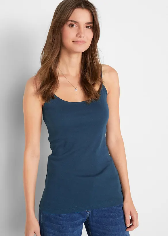 Top con spalline sottili in puro cotone (pacco da 3), bonprix