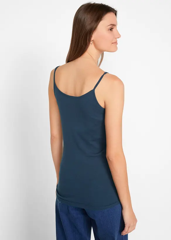 Top con spalline sottili in puro cotone (pacco da 3), bonprix