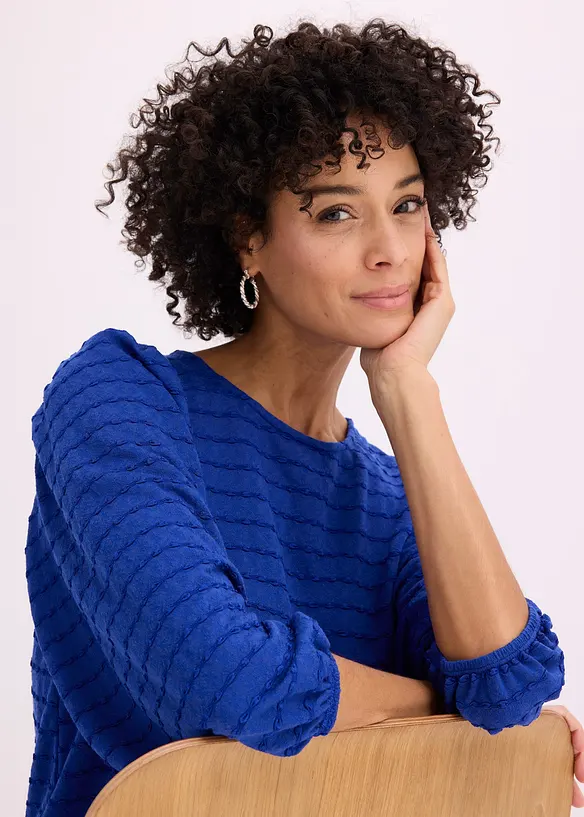 Maglia stile tunica in tessuto operato, bonprix