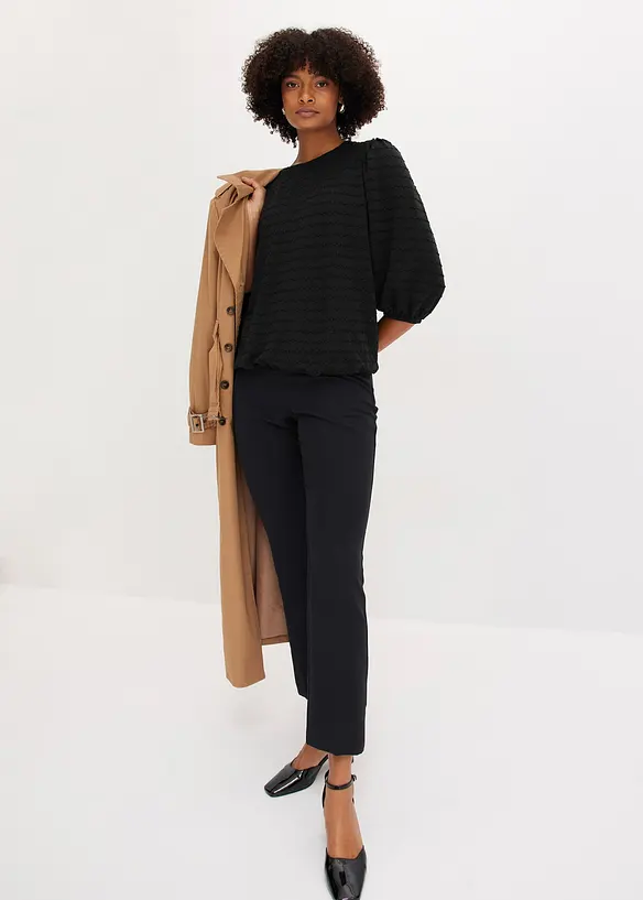 Maglia stile tunica in tessuto operato, bonprix