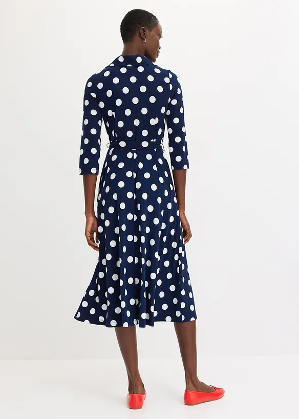 Abito chemisier con cintura da annodare, bonprix