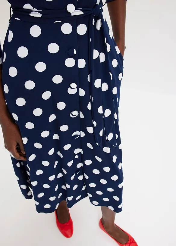 Abito chemisier con cintura da annodare, bonprix