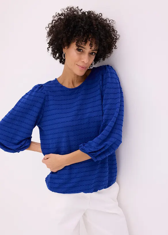 Maglia stile tunica in tessuto operato, bonprix