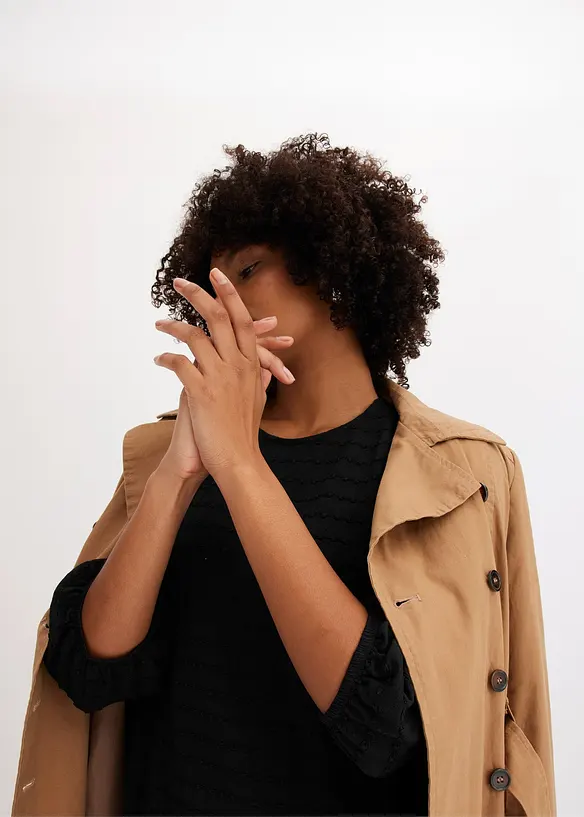 Maglia stile tunica in tessuto operato, bonprix