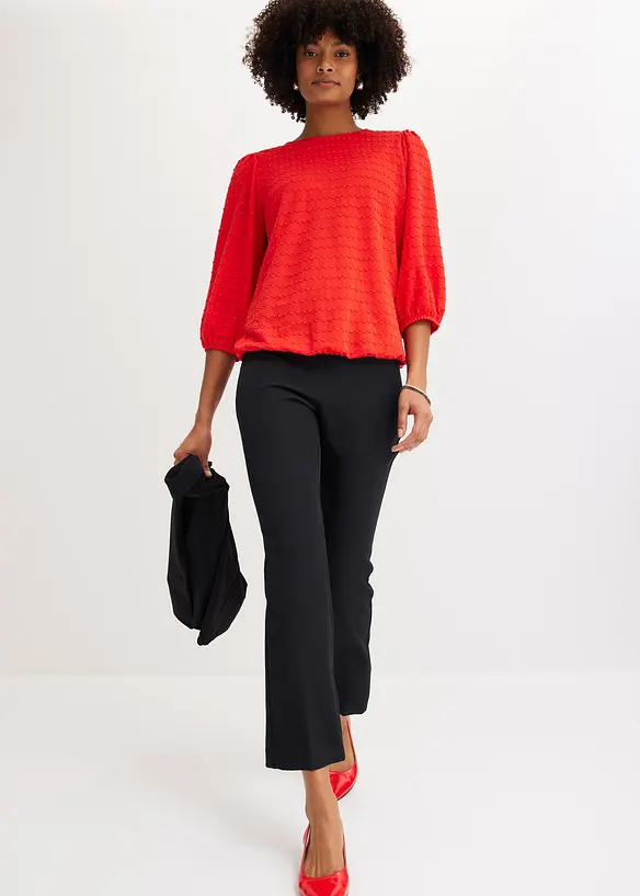 Maglia stile tunica in tessuto operato, bonprix