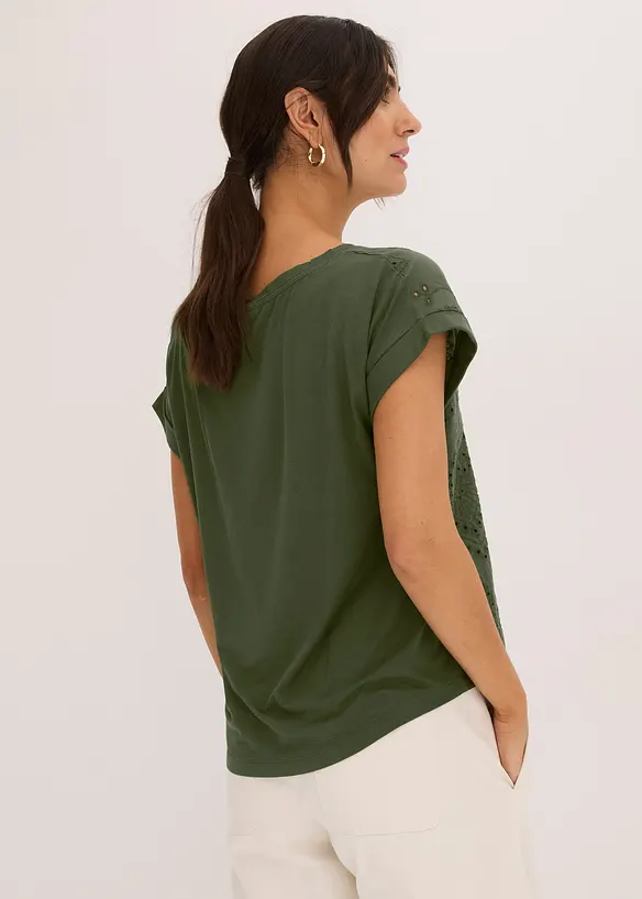 Maglia con pizzo traforato, bonprix