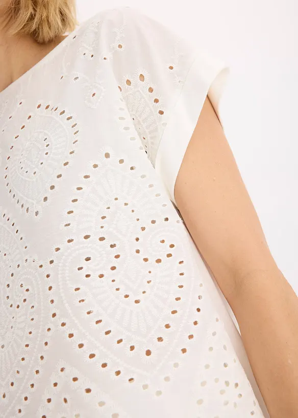 Maglia con pizzo traforato, bonprix