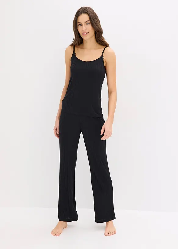 Pigiama in morbido jersey pointelle, bonprix