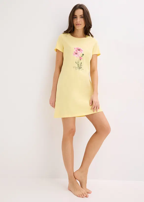 Camicia da notte corta in puro cotone (pacco da 2), bonprix