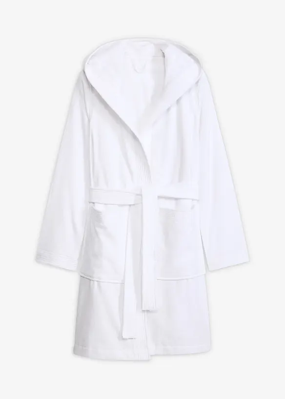 Accappatoio in spugna di puro cotone con cappuccio, bonprix