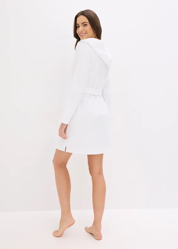 Accappatoio in spugna di puro cotone con cappuccio, bonprix