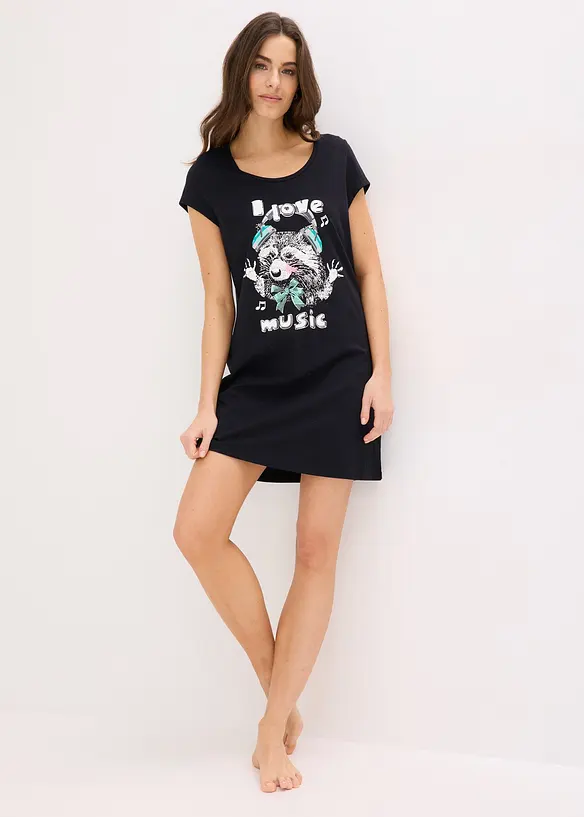 Camicia da notte corta in puro cotone biologico, bonprix