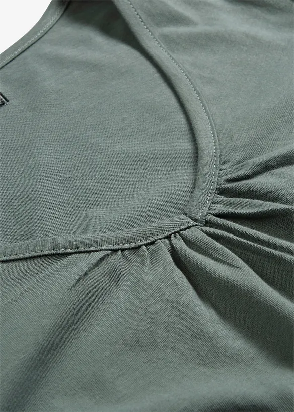 Maglia a maniche lunghe in puro cotone con elastico, bonprix