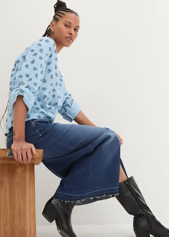 Blusa oversize in mussola leggera, bonprix