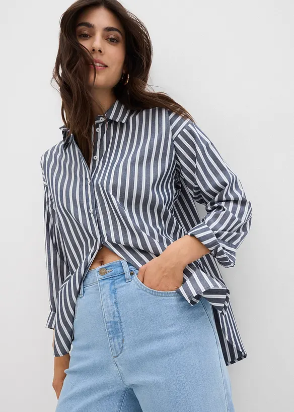 Mom jeans elasticizzati, a vita alta, bonprix